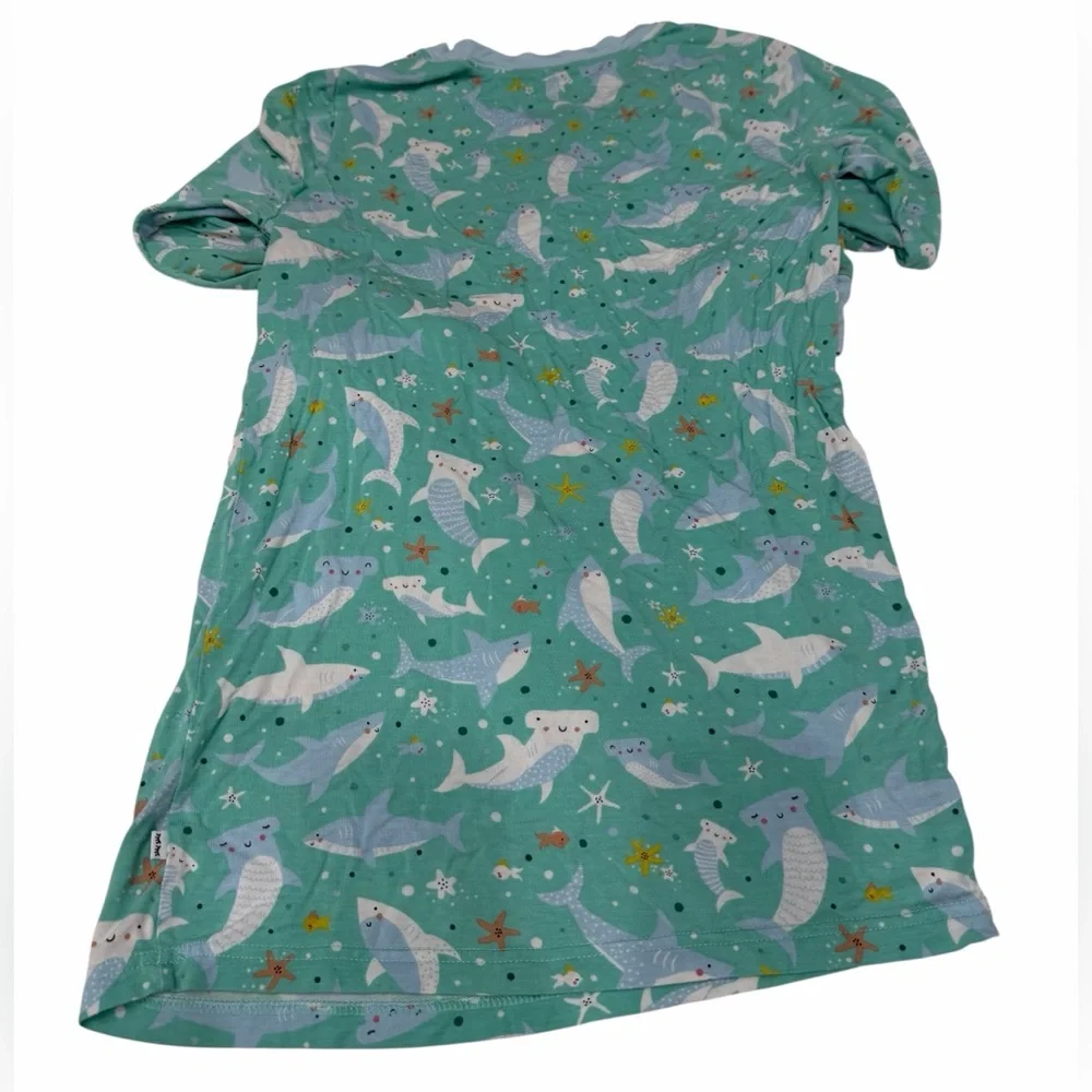 Little Sleepies Kids‎ Pajama Top Long Sleeve Ocean Sharks Print Size 12/14